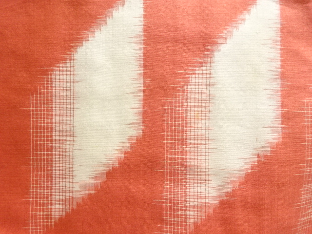 JAPANESE KIMONO / ANTIQUE KIMONO / MEISEN / SILK / WOVEN ABSTRACT PATTERN